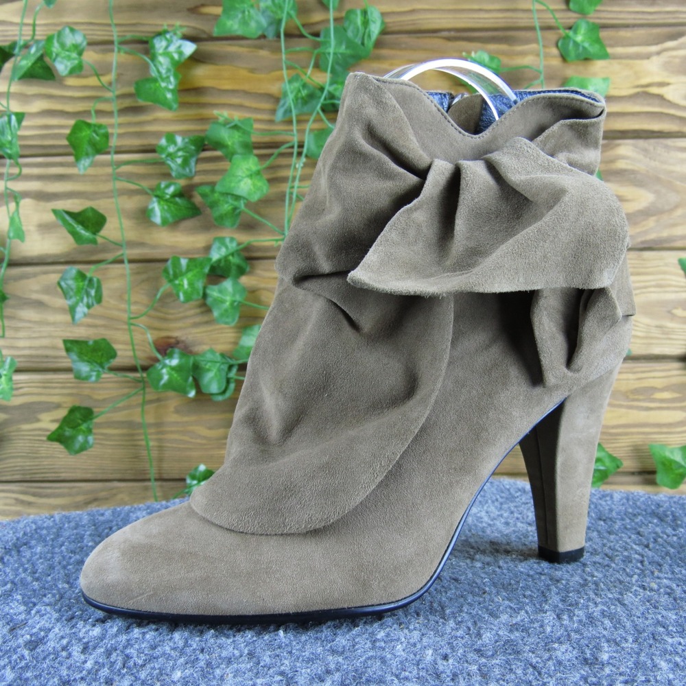 Aldo Taupe Suede High Heel Ankle Boots‎ Women 38 Stylish Bow Accent Dress Shoes